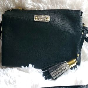 Women's purse/clutch black and silver gray